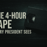 VHS tape labeled Top Secret, linked to the 4-Hour Tape theory shown to U.S. Presidents